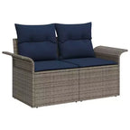 vidaXL Set da giardino con cuscini da 4 pezzi in polyrattan marrone