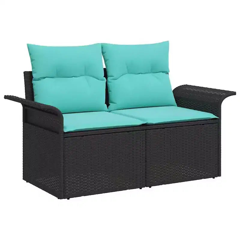 vidaXL Set da giardino con cuscini da 4 pezzi in polyrattan marrone