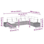 Set di divani da giardino vidaXL con cuscini, 8 pezzi, polirattan marrone