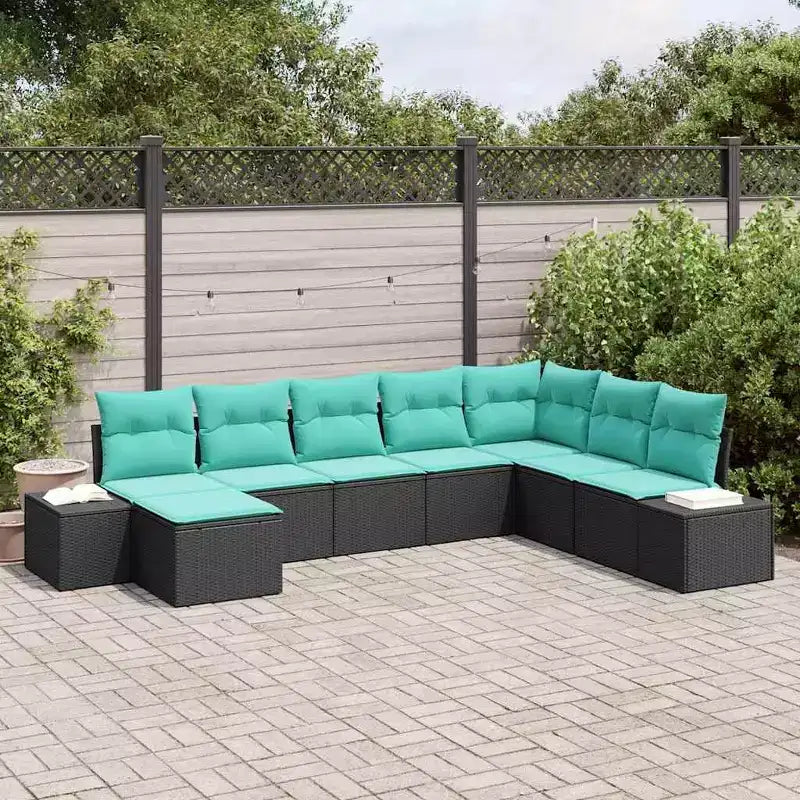 Set di divani da giardino vidaXL con cuscini, 8 pezzi, polirattan marrone