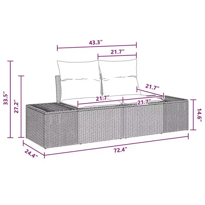 Set di divani da giardino vidaXL con cuscini, 8 pezzi, polirattan marrone