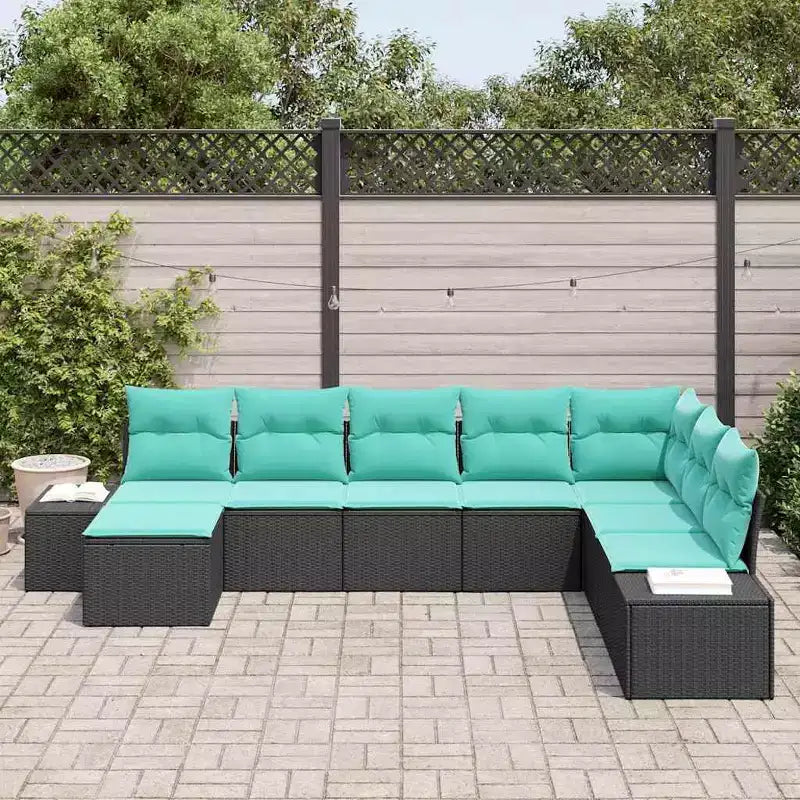 Set di divani da giardino vidaXL con cuscini, 8 pezzi, polirattan marrone