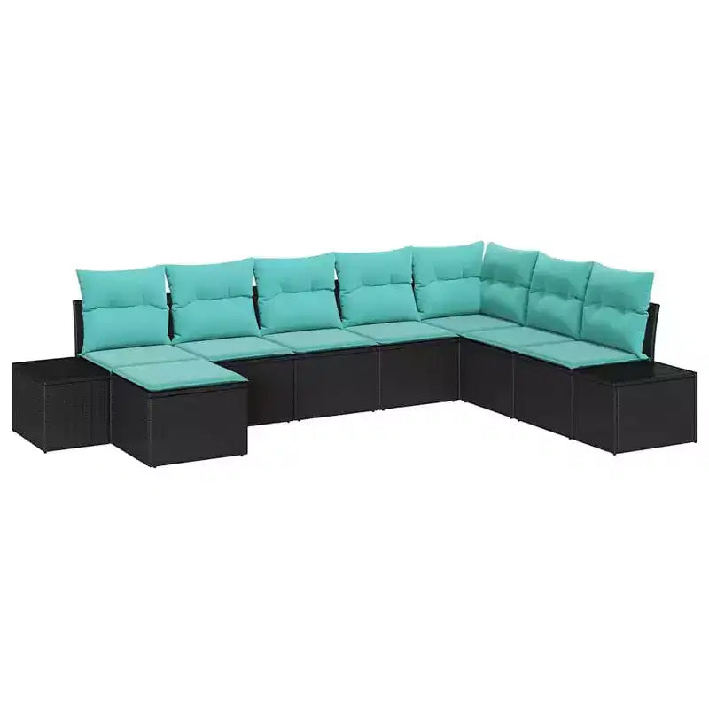 Set di divani da giardino vidaXL con cuscini, 8 pezzi, polirattan marrone