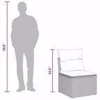 vidaXL Set da divani da giardino da 7 pezzi, polyrattan marrone - marrone, senza tavolo