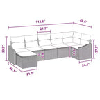 vidaXL Set da divani da giardino da 7 pezzi, polyrattan marrone - marrone, senza tavolo