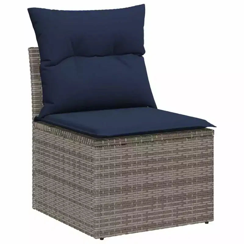 vidaXL Set da divani da giardino da 7 pezzi, polyrattan marrone - marrone, senza tavolo
