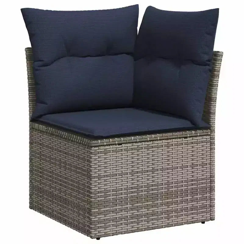 vidaXL Set da divani da giardino da 7 pezzi, polyrattan marrone - marrone, senza tavolo