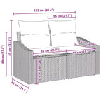vidaXL Set da divani da giardino da 7 pezzi, polyrattan marrone - marrone, senza tavolo