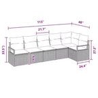 vidaXL Gartensofa-Set, 6-teilig, braunes Poly-Rattan