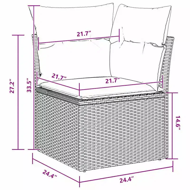 vidaXL Gartensofa-Set, 6-teilig, braunes Poly-Rattan