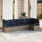 vidaXL Gartensofa-Set, 6-teilig, braunes Poly-Rattan