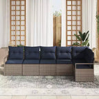 vidaXL Gartensofa-Set, 6-teilig, braunes Poly-Rattan