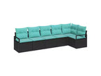 vidaXL Gartensofa-Set, 6-teilig, braunes Poly-Rattan