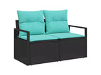 vidaXL Gartensofa-Set, 6-teilig, braunes Poly-Rattan