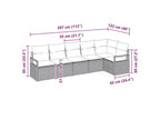 vidaXL Gartensofa-Set, 6-teilig, braunes Poly-Rattan