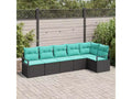 vidaXL Gartensofa-Set, 6-teilig, braunes Poly-Rattan