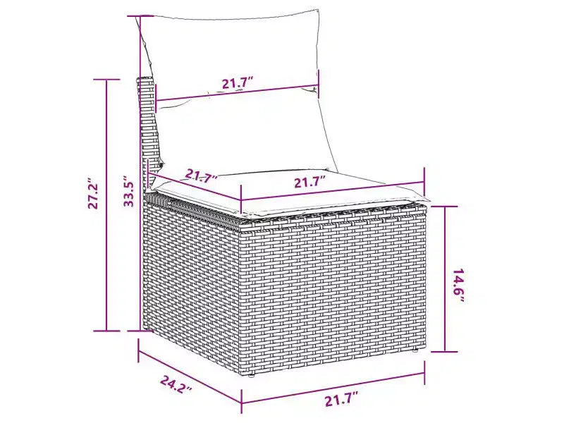vidaXL Set da divani da giardino da 8 pezzi, polyrattan marrone
