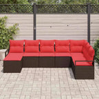 vidaXL Set da divani da giardino da 8 pezzi, polyrattan marrone