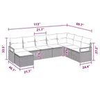 vidaXL Set da divani da giardino da 8 pezzi, polyrattan marrone