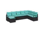 vidaXL Set da divani da giardino da 8 pezzi, polyrattan marrone