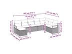 vidaXL Set da divani da giardino da 8 pezzi, polyrattan marrone