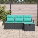 vidaXL 4 részes kerti ülőgarnitúra, barna és piros, 175 x 117 x 85 cm