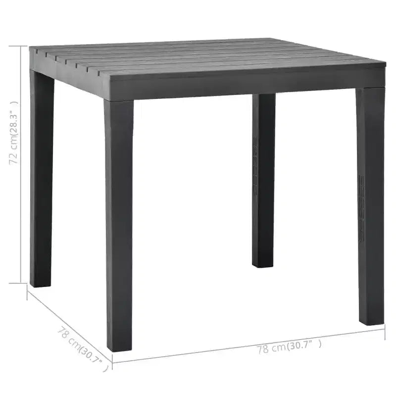 vidaXL Gartenmöbelgarnitur, 3-teilig, Gartenbank und Tisch aus Kunststoff