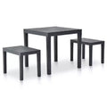 vidaXL Patio Furniture Set 3 Piece Outdoor Bench and Table Dining Set Plastic