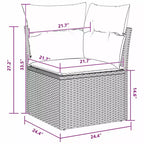 vidaXL Gartensofaset mit Kissen, 10-teilig, braunes Poly-Rattan