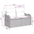 vidaXL Gartensofa-Set mit Kissen, 7-teilig, Poly-Rattan
