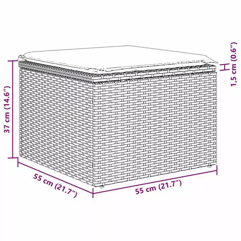 vidaXL Gartensofa-Set mit Kissen 6-teilig Braun Poly-Rattan