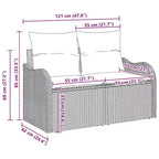 vidaXL Gartensofa-Set mit Kissen 6-teilig Braun Poly-Rattan