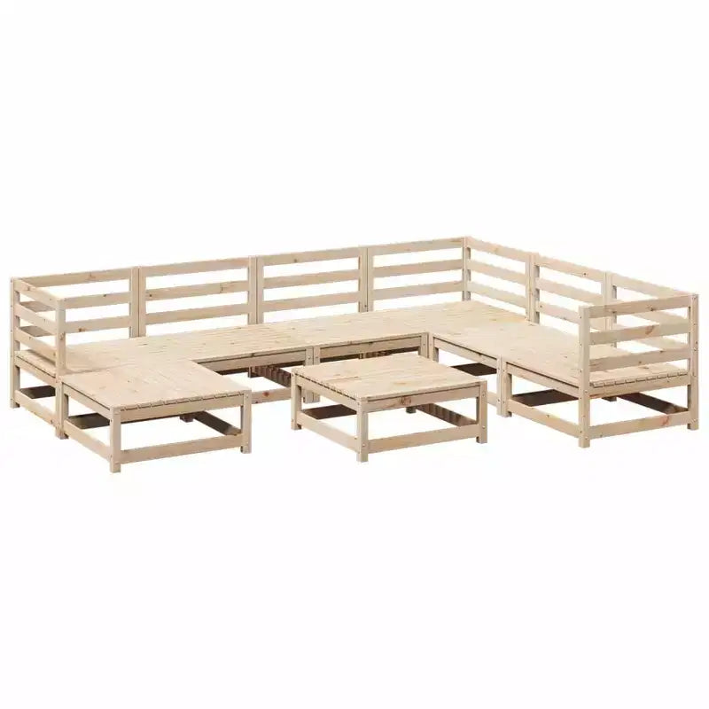 vidaXL Patio Sofa Set Modular Sofas and Outdoor Stools 8 Piece Solid Wood Pine