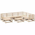 vidaXL Patio Sofa Set Modular Sofas and Outdoor Stools 8 Piece Solid Wood Pine