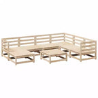 vidaXL Patio Sofa Set Modular Sofas and Outdoor Stools 8 Piece Solid Wood Pine