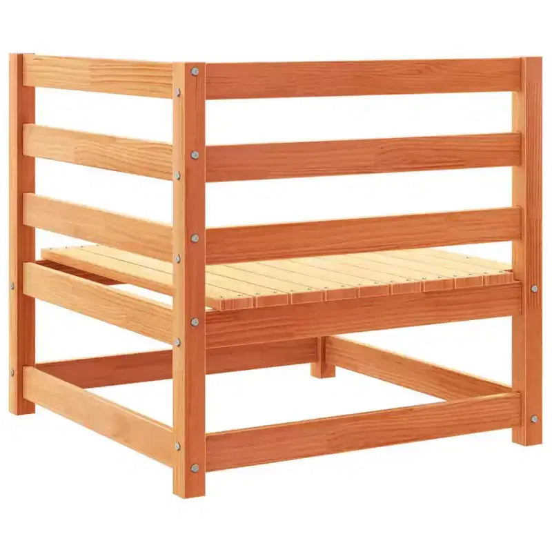 vidaXL Ensemble de canapé de jardin en bois naturel, en pin massif, modulaire, taille moyenne