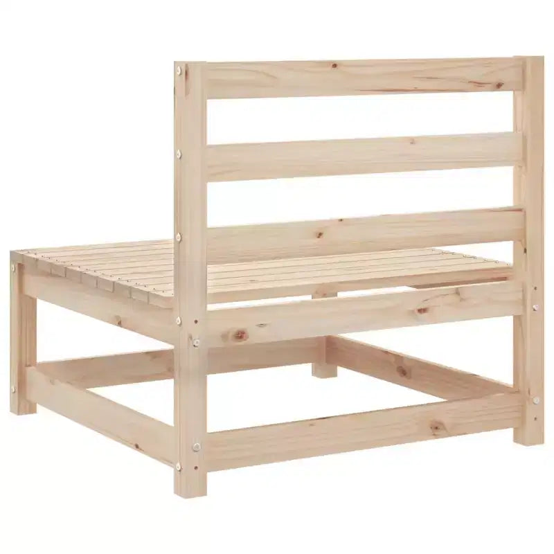 vidaXL Ensemble de canapé de jardin en bois naturel, en pin massif, modulaire, taille moyenne