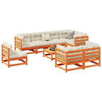 Set di divani da giardino vidaXL in legno massello di pino, componibile modulare da esterno, 9 pezzi, grande