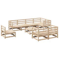 vidaXL Garden Sofa Set Solid Pine Wood Modular Outdoor Sectional, 9-Piece, Large