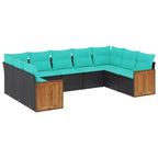 vidaXL Patio Sofa Set Black