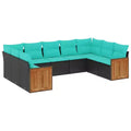 vidaXL fekete kerti ülőgarnitúra