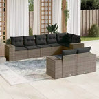 vidaXL Patio Sofa Set with Cushions, Modular Outdoor Sectional, Poly Rattan, Multiple Colors/Models