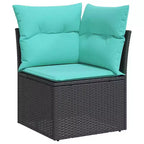 vidaXL Patio Sofa Set with Cushions, Modular Outdoor Sectional, Poly Rattan, Multiple Colors/Models