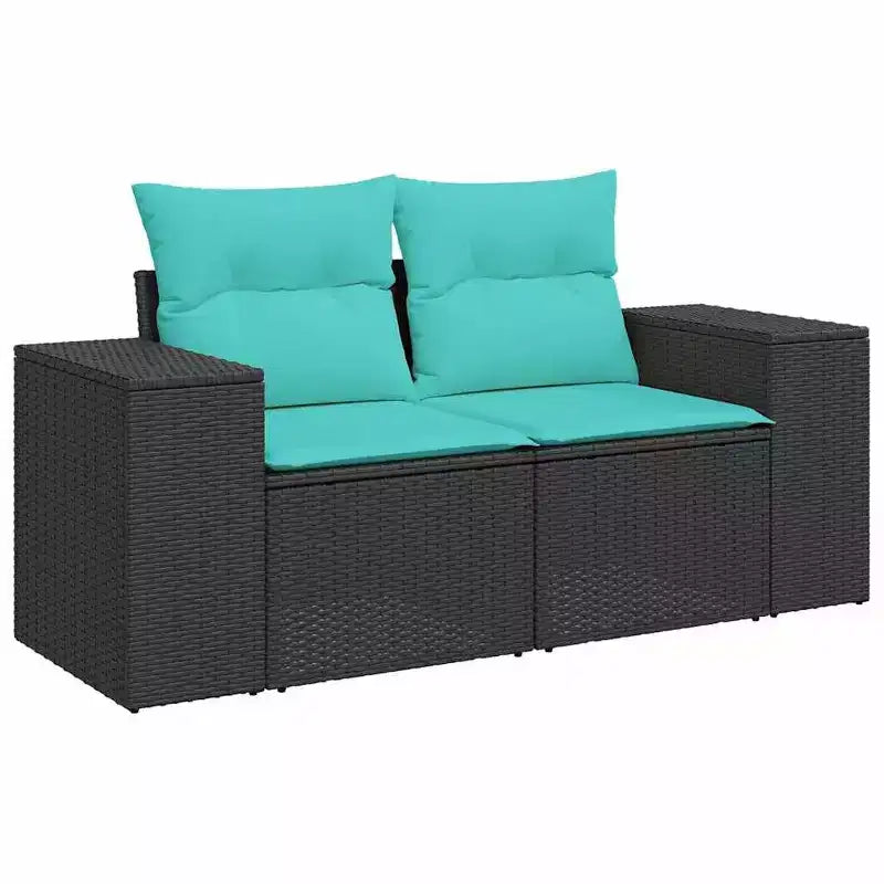 vidaXL Patio Sofa Set with Cushions, Modular Outdoor Sectional, Poly Rattan, Multiple Colors/Models