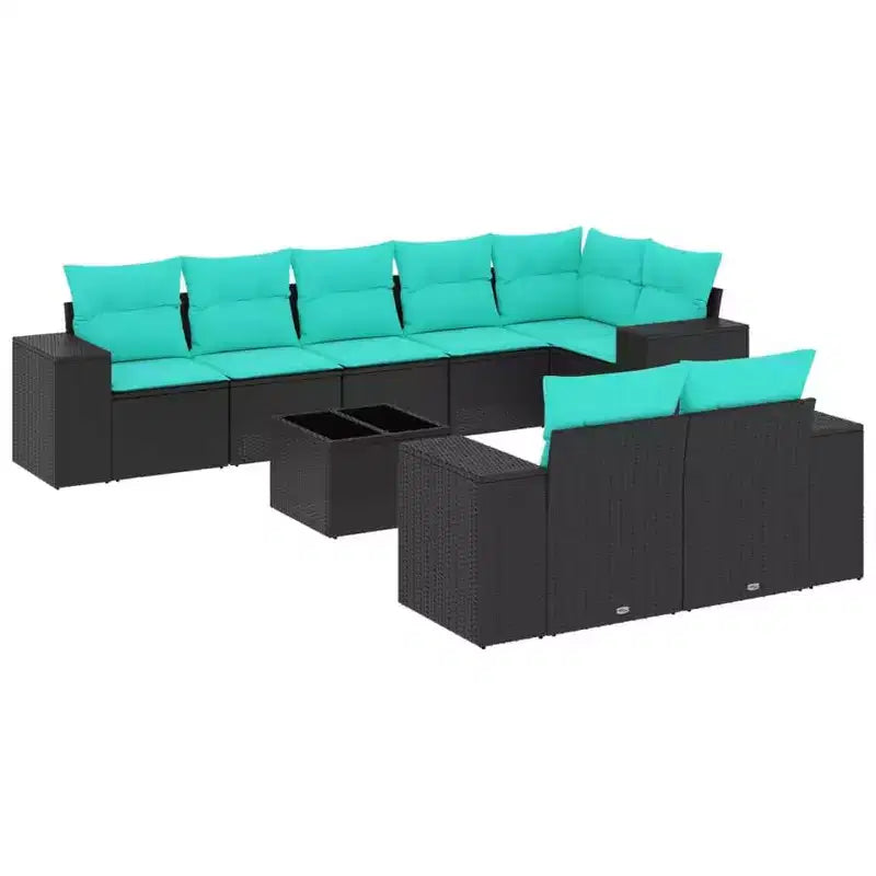 vidaXL Patio Sofa Set with Cushions, Modular Outdoor Sectional, Poly Rattan, Multiple Colors/Models
