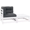 vidaXL Patio Furniture Outdoor Sectional Set with Cushions Solid Wood Pine - Natural Corner + Footrest