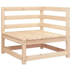 vidaXL Ensemble de mobilier de terrasse modulaire d’extérieur avec coussins, bois massif de pin – angle naturel + repose-pieds
