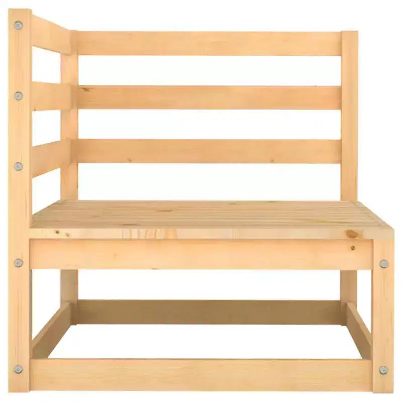 vidaXL Ensemble de mobilier de terrasse modulaire d’extérieur avec coussins, bois massif de pin – angle naturel + repose-pieds