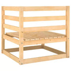 vidaXL Ensemble de mobilier de terrasse modulaire d’extérieur avec coussins, bois massif de pin – angle naturel + repose-pieds