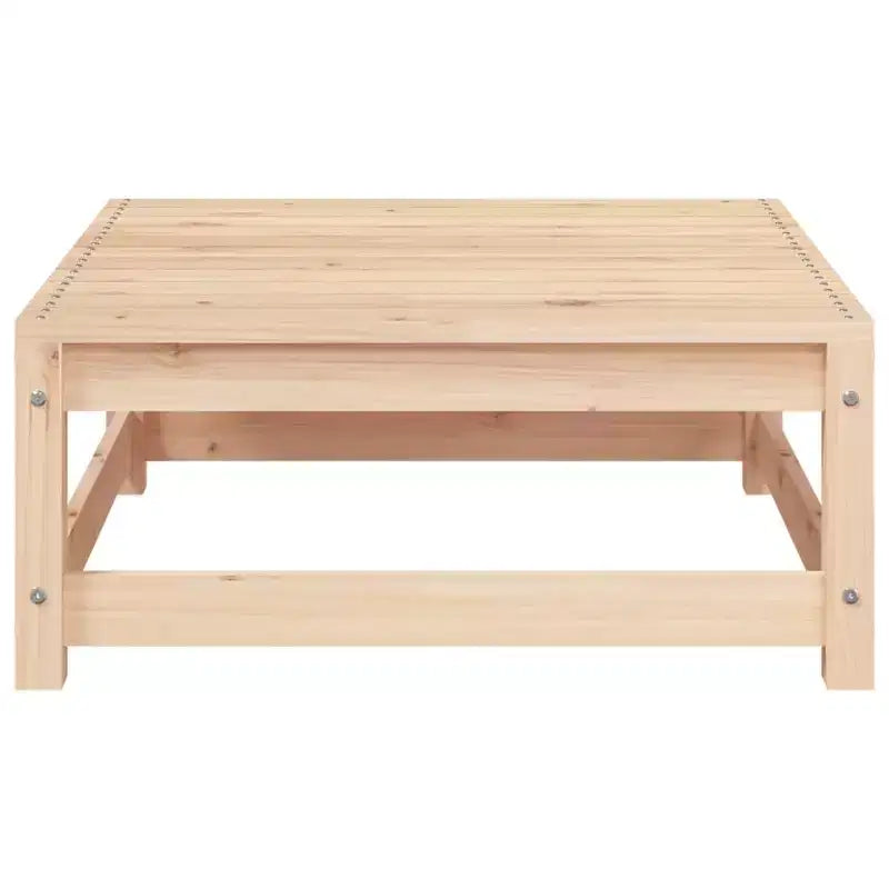 vidaXL Ensemble de mobilier de terrasse modulaire d’extérieur avec coussins, bois massif de pin – angle naturel + repose-pieds